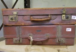 two vintage suitcases:
