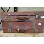 two vintage suitcases: