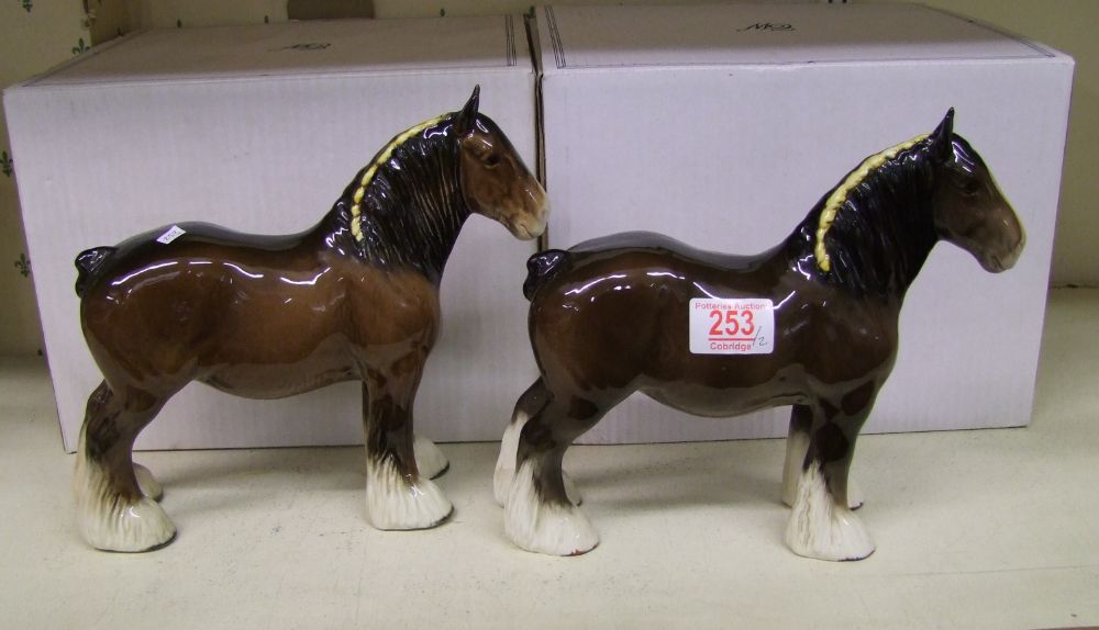 Two Beswick 818 Shire Horse's(2):