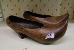 Unusual 19th Century Wooden Cloggs: with heels