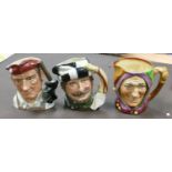 Royal Doulton Large Character Jugs: Touch Stone, The trapper D6609 & Blacksmith D6571(3)