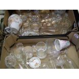A mixed collection of glass ware: Babycham glasses etc (2 trays).