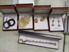 A quantity of Chavin jewellery: including horn earrings, sterling silver earrings and a bracelet (