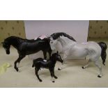 Beswick matt horses: to include black beauty, gray horse, black beauty foal (3)