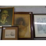 A collection of 4 framed vintage prints: (4).