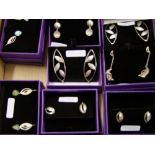 A quantity of boxed Chavin branded sterling silver jewellery: 12 pairs of earrings(12)