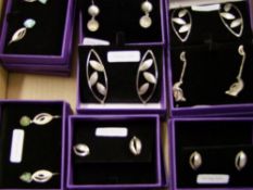 A quantity of boxed Chavin branded sterling silver jewellery: 12 pairs of earrings(12)