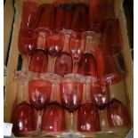 A collection of Edwardian Cranberry Glass: