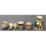 Royal Doulton Miniature Character Jugs: Fat Boy & Old Charlie, Random House similar bottle