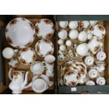 A large Collection of Royal Albert Old Country Rose items to include: Tea set, coffee set, egg cups,
