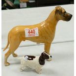 Beswick Great Dane 968: together with Cocker Spaniel 1754(2)