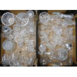 A large collection of cut glass crystal to include: glasses, vases, bowls, ornaments etc (2 trays)