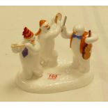 Coalport character figure The snowman Tableau: All together now boxed with certificate