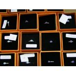 A quantity of boxed Chavin branded sterling silver rings: (22)