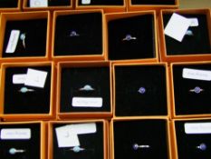 A quantity of boxed Chavin branded sterling silver rings: (22)