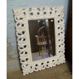 Modern white framed hall mirror: