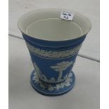 Wedgwood Dip Blue Large Flower Vase: inner liner missing, height 19cm