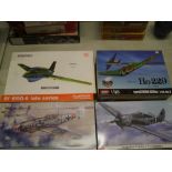 An Eduard fighter plane kit: together with a Hornby, Zoukei-Nura kit plus a Neng Komet example (4).