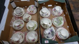 A collection of Royal Albert trio's: flowers of the month designs. 44 pieces