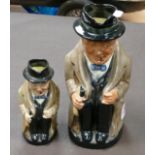 Royal Doulton Winston Churchill Large and Small Toby Jugs(2):