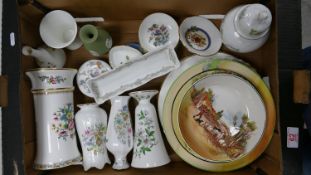 A collection of pottery to include: royal Doulton series ware plates, Coalport & Aynsley Wedgwood