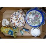 A mixed collection of items to include: Carlton Ware large Bowl, Wedgwood Imari Patterned items, etc
