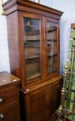 Early 20th Century Mahogany display cabinet: 207cm high x 94cm wide