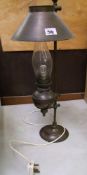 Vintage table lamp: in the form of an oil lamp. Height 54cm