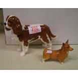 Beswick Corgi 1736 & Charles Spaniel 2107a(2):