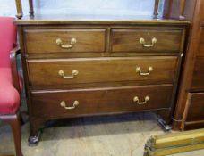 Victorian Yew two over two chest of drawers: 86cm high x 107cm wide x 51cm depth