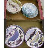 A collection of Coalport, Royal Worcester & Coalport RAF Theme wall plates(2 trays):