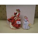 Boxed Royal Doulton Character Figures: Top Of The Hill HN1834 & Wendy HN2109(2)