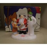 Coalport character figure The snowman Tableau: The special gift Boxed with certificate