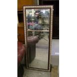 Rectangular bevel edge hall mirror: with tiled border.