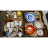A mixed collection of items to include: Royal Doulton Series ware bowl, similar blue and white