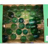 A collection of Edwardian Green Glass: