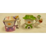 Coalport snow man character jugs: Safe landing and the lady snow woman . Boxed with certificate