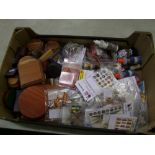 A quantity of military war game accessories: including flags and standards, wooden plinths,