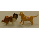 Beswick Labrador: together with figure of Collie dog(2)