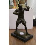 Bronze Effect Figure of Boxer Mike Tyson: height 26cm