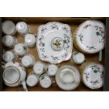 A large collection of Tuscan China Floral decorated tea ware: including tea pot