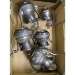 A collection of silver plated items to include: Five Piece Tea Service