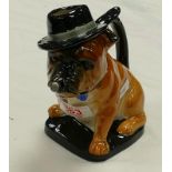 Kevin Francis prototype jug bulldog with hat: signed in gold to base