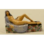 Kevin Francis Artist proof figure of a reclining semi naked lady: signed by Victoria Bourne.
