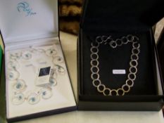 A quantity of boxed Chavin branded sterling silver jewellery: 2 necklaces(2)