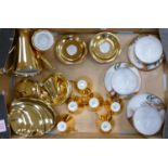 A collection of Bavarian Gilt decorated tea ware: together with oriental egg shell cups and saucers