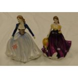 Royal Doulton Lady Figures: Happy Anniversary Blue Hn4604 & Special Gift HN4744(2)