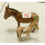 Beswick Donkey 2267A: and 2210 foal (2)