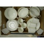 Royal Doutlon Minuet Patterned Handled Bowls & Saucers together with similar Wistful patterned
