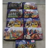 A collection of boxed Perry Miniatures 28mm hard plastic figures: Napoleonic theme (9).